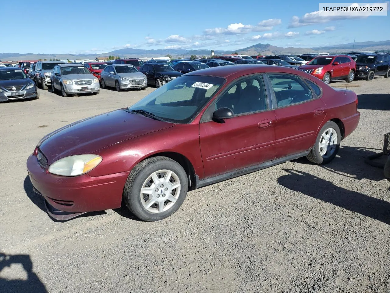 2006 Ford Taurus Se VIN: 1FAFP53UX6A219722 Lot: 57032584