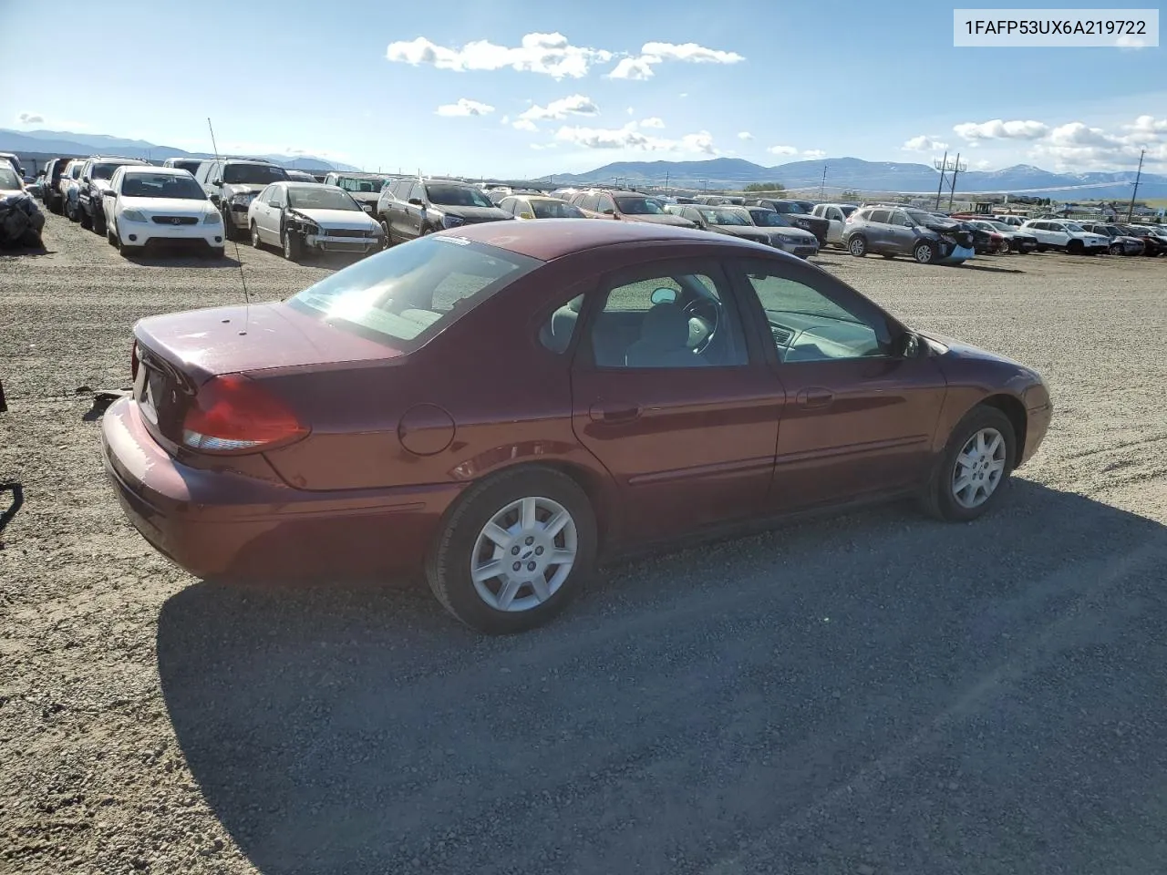 2006 Ford Taurus Se VIN: 1FAFP53UX6A219722 Lot: 57032584