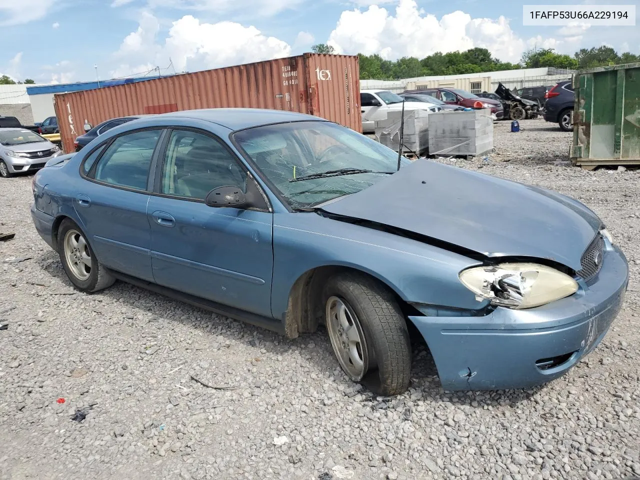 2006 Ford Taurus Se VIN: 1FAFP53U66A229194 Lot: 57474614