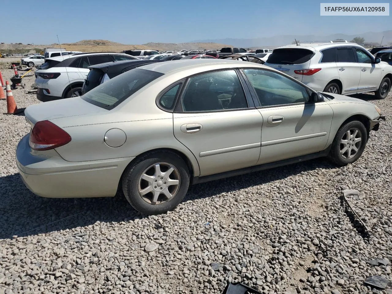 2006 Ford Taurus Sel VIN: 1FAFP56UX6A120958 Lot: 58493684