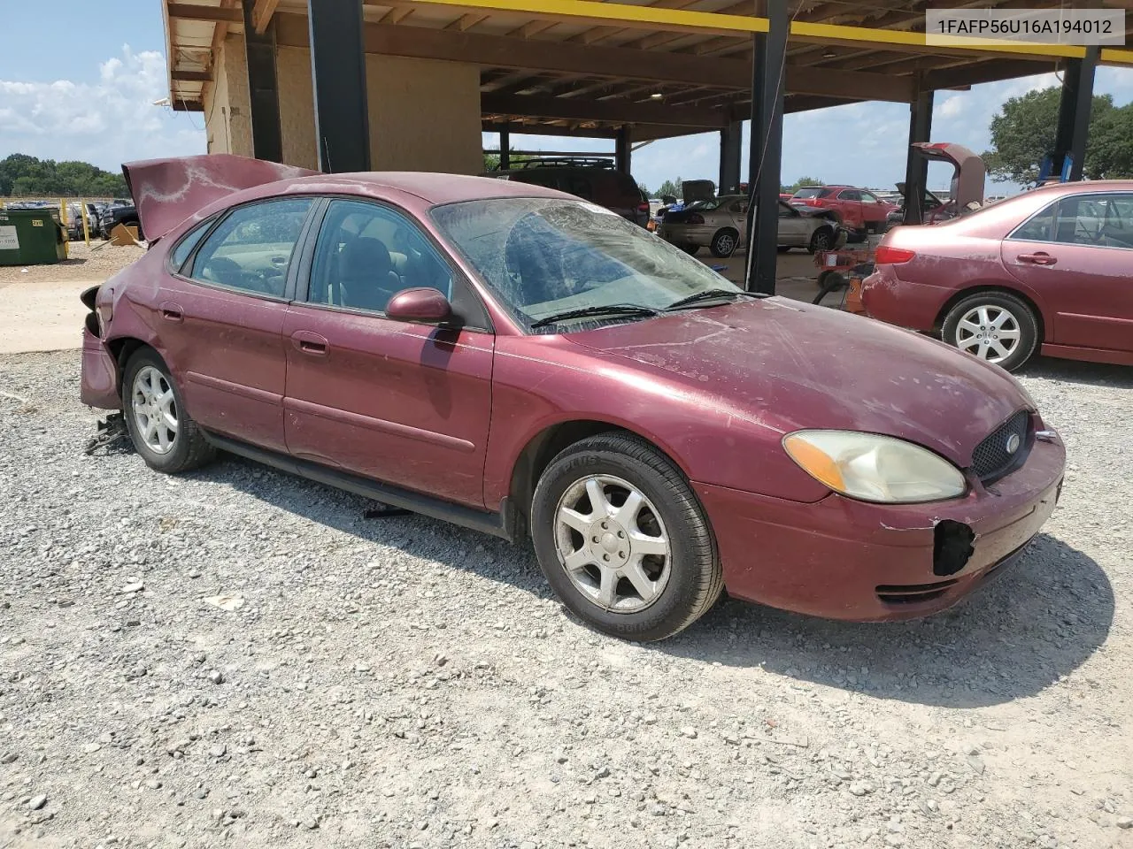 2006 Ford Taurus Sel VIN: 1FAFP56U16A194012 Lot: 68463384