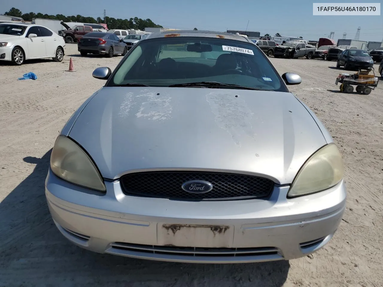 2006 Ford Taurus Sel VIN: 1FAFP56U46A180170 Lot: 75768074