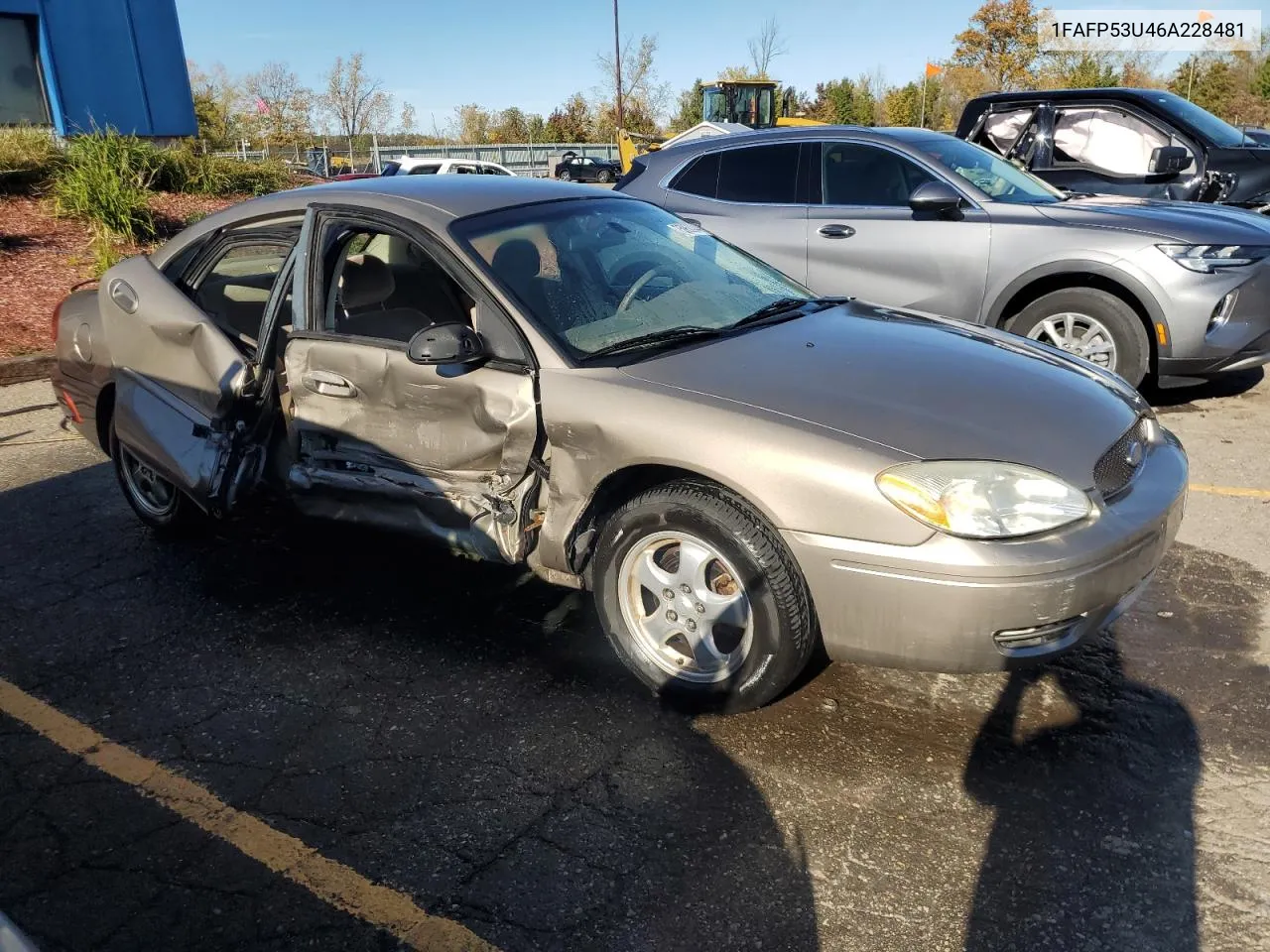 2006 Ford Taurus Se VIN: 1FAFP53U46A228481 Lot: 75950344