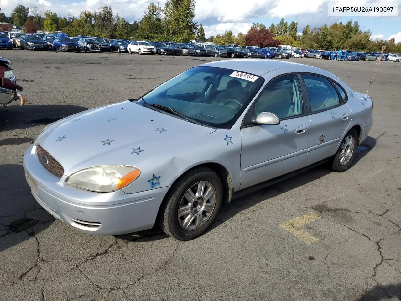 2006 Ford Taurus Sel VIN: 1FAFP56U26A190597 Lot: 76566154