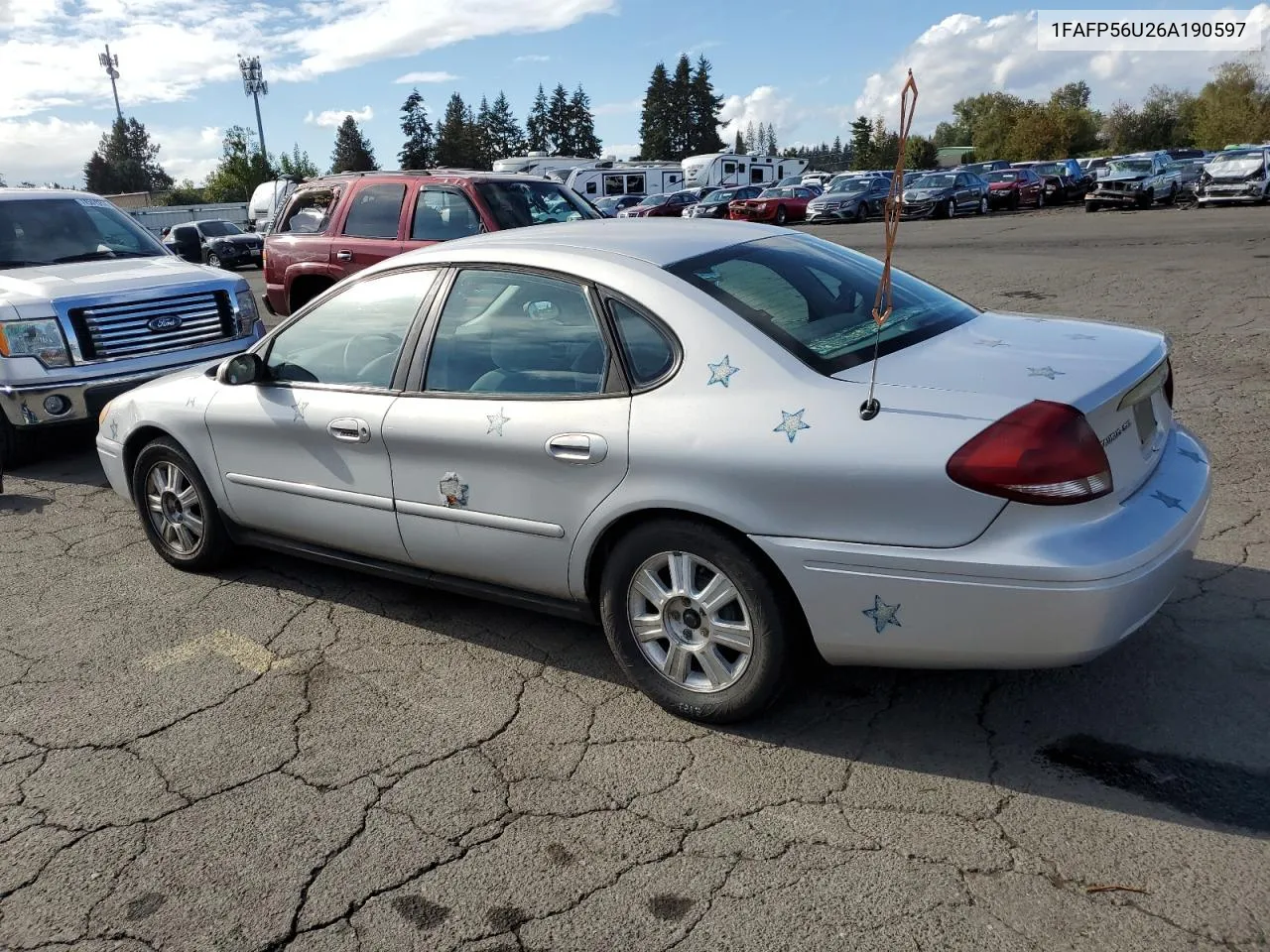 2006 Ford Taurus Sel VIN: 1FAFP56U26A190597 Lot: 76566154