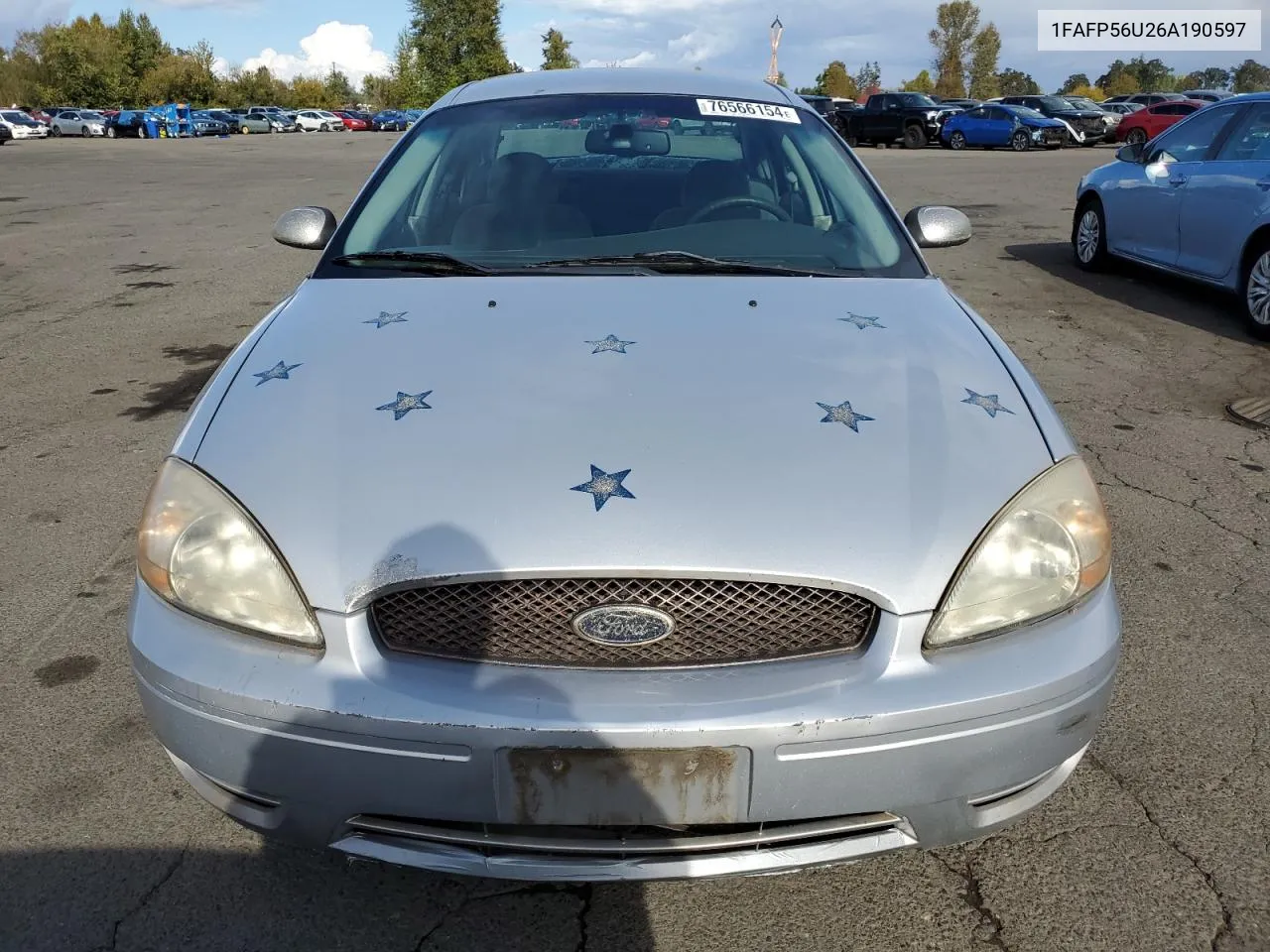 2006 Ford Taurus Sel VIN: 1FAFP56U26A190597 Lot: 76566154