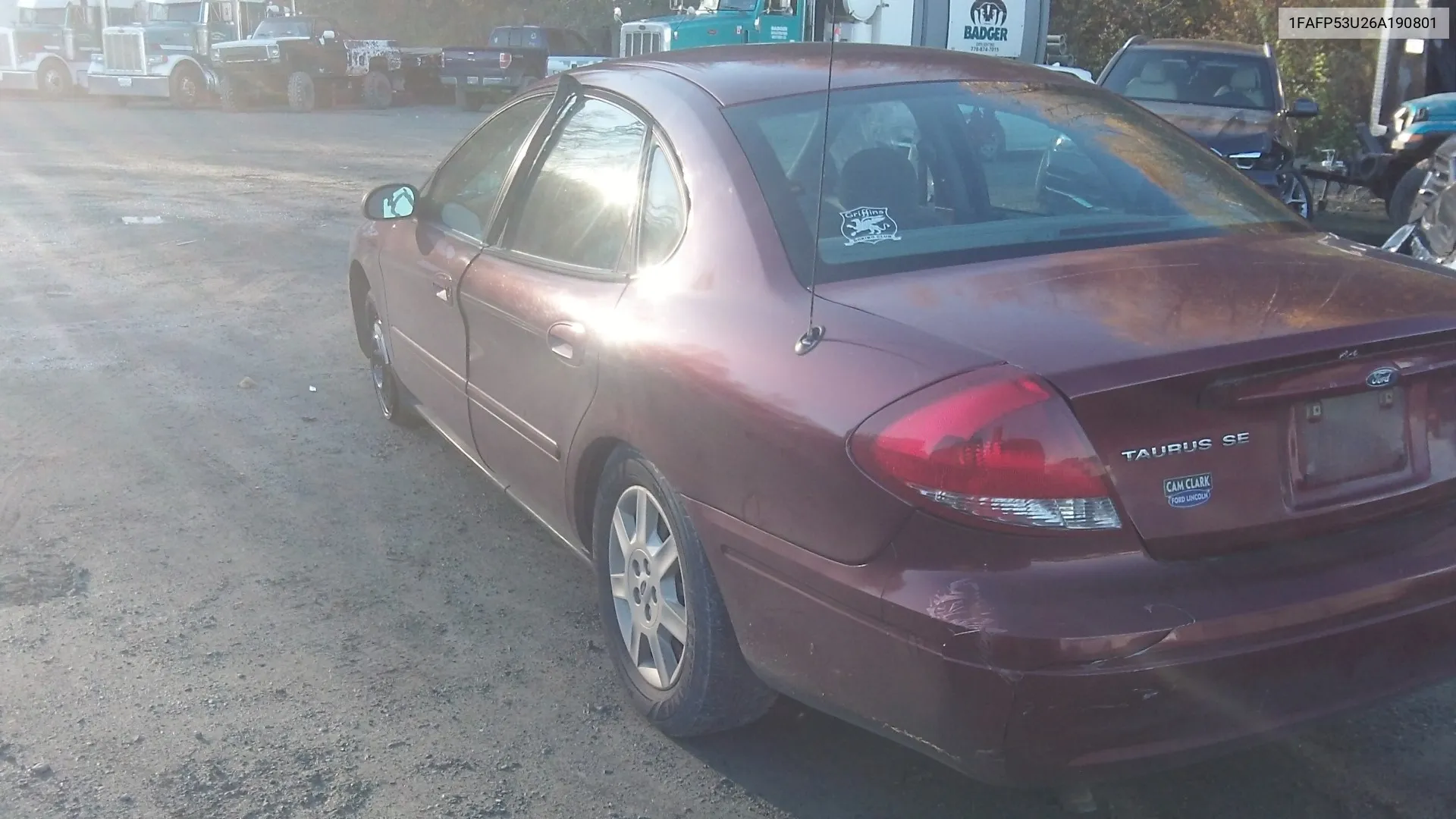 2006 Ford Taurus Se VIN: 1FAFP53U26A190801 Lot: 77238093