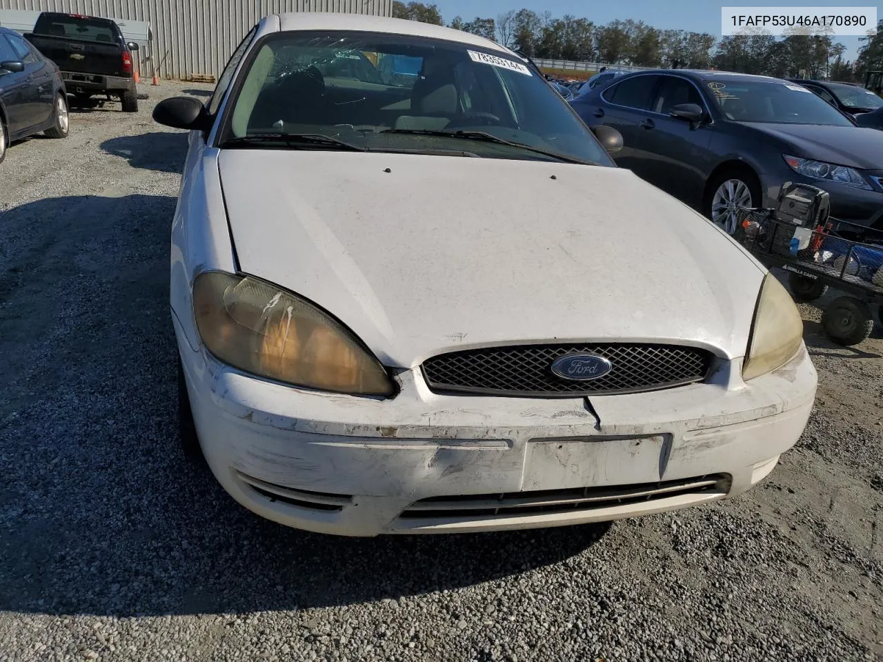 2006 Ford Taurus Se VIN: 1FAFP53U46A170890 Lot: 78353144