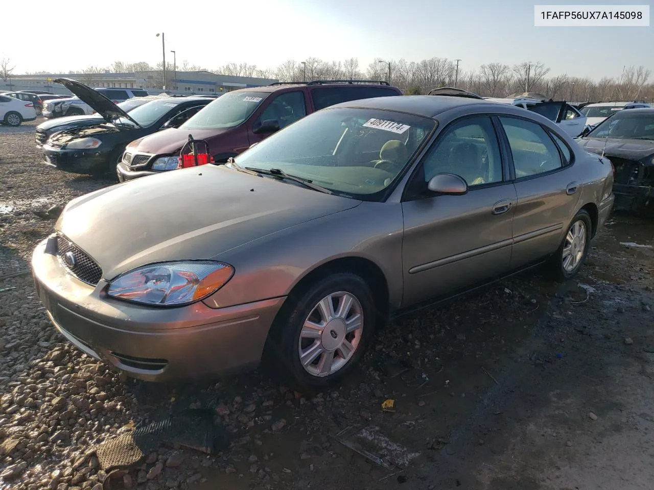 2007 Ford Taurus Sel VIN: 1FAFP56UX7A145098 Lot: 40911174