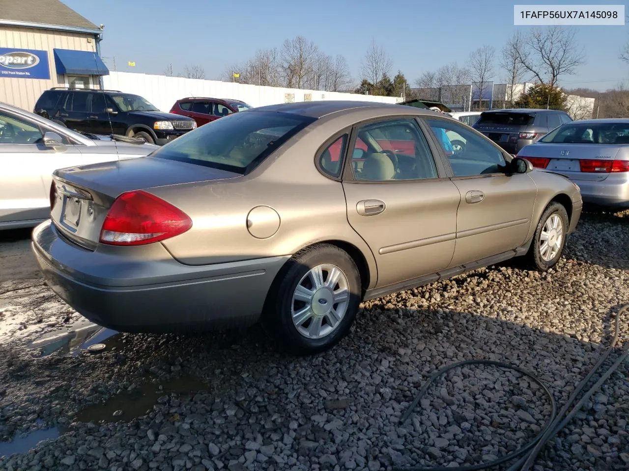 2007 Ford Taurus Sel VIN: 1FAFP56UX7A145098 Lot: 40911174