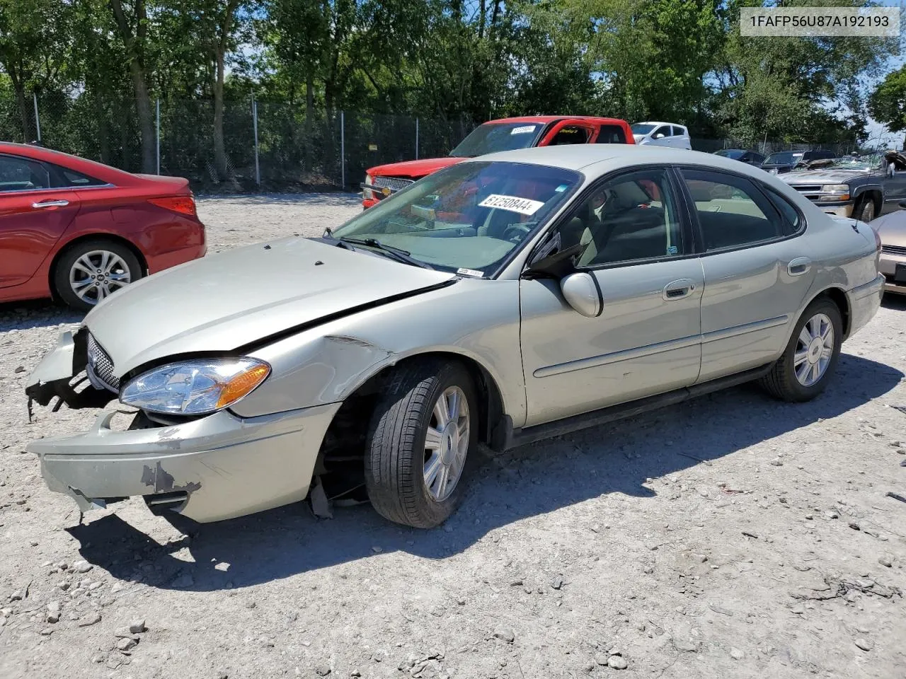 2007 Ford Taurus Sel VIN: 1FAFP56U87A192193 Lot: 61250844