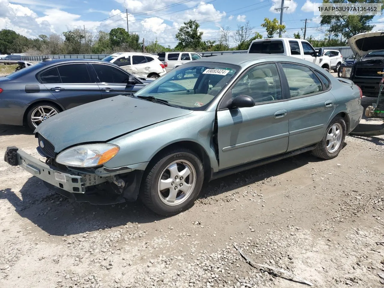 2007 Ford Taurus Se VIN: 1FAFP53U97A136462 Lot: 69083424