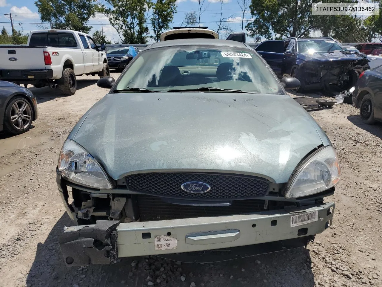 2007 Ford Taurus Se VIN: 1FAFP53U97A136462 Lot: 69083424