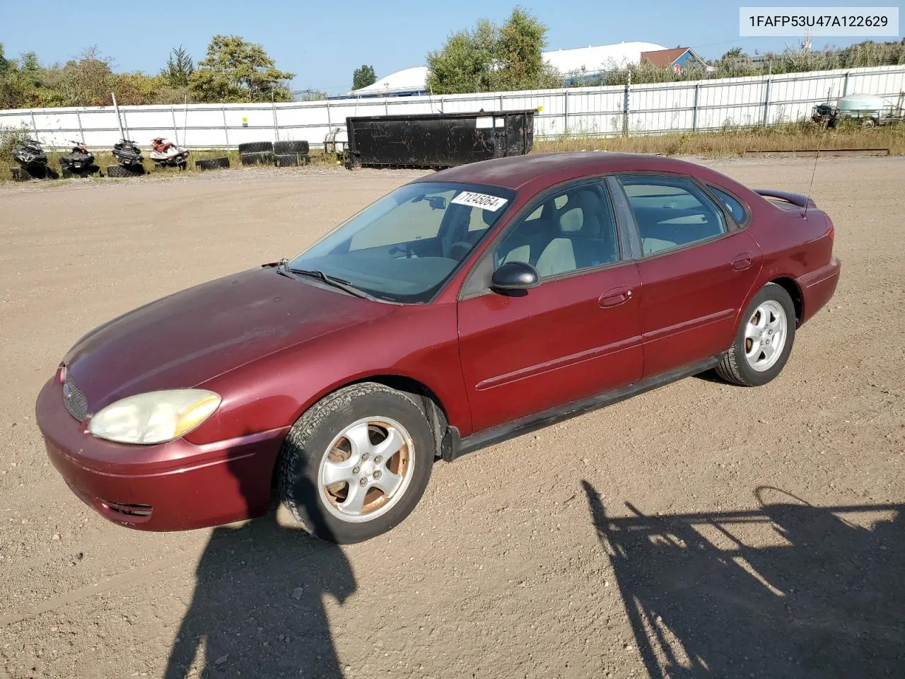 2007 Ford Taurus Se VIN: 1FAFP53U47A122629 Lot: 71245064