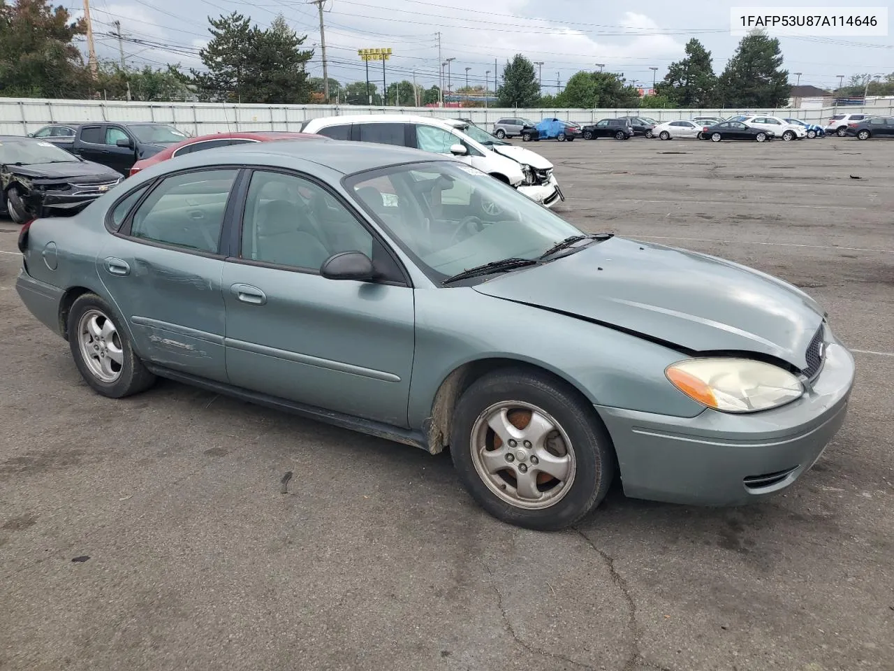 2007 Ford Taurus Se VIN: 1FAFP53U87A114646 Lot: 72784244