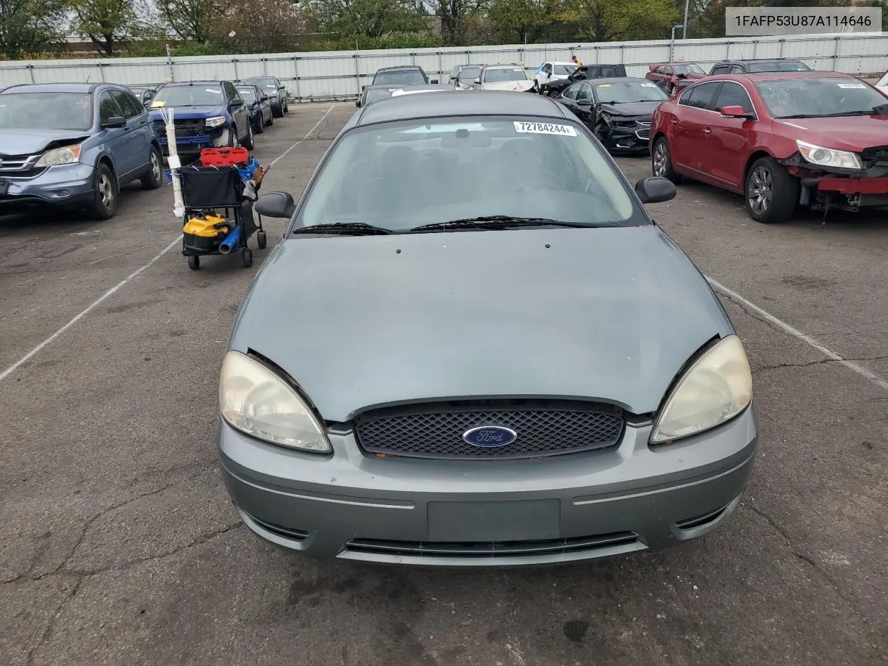 2007 Ford Taurus Se VIN: 1FAFP53U87A114646 Lot: 72784244