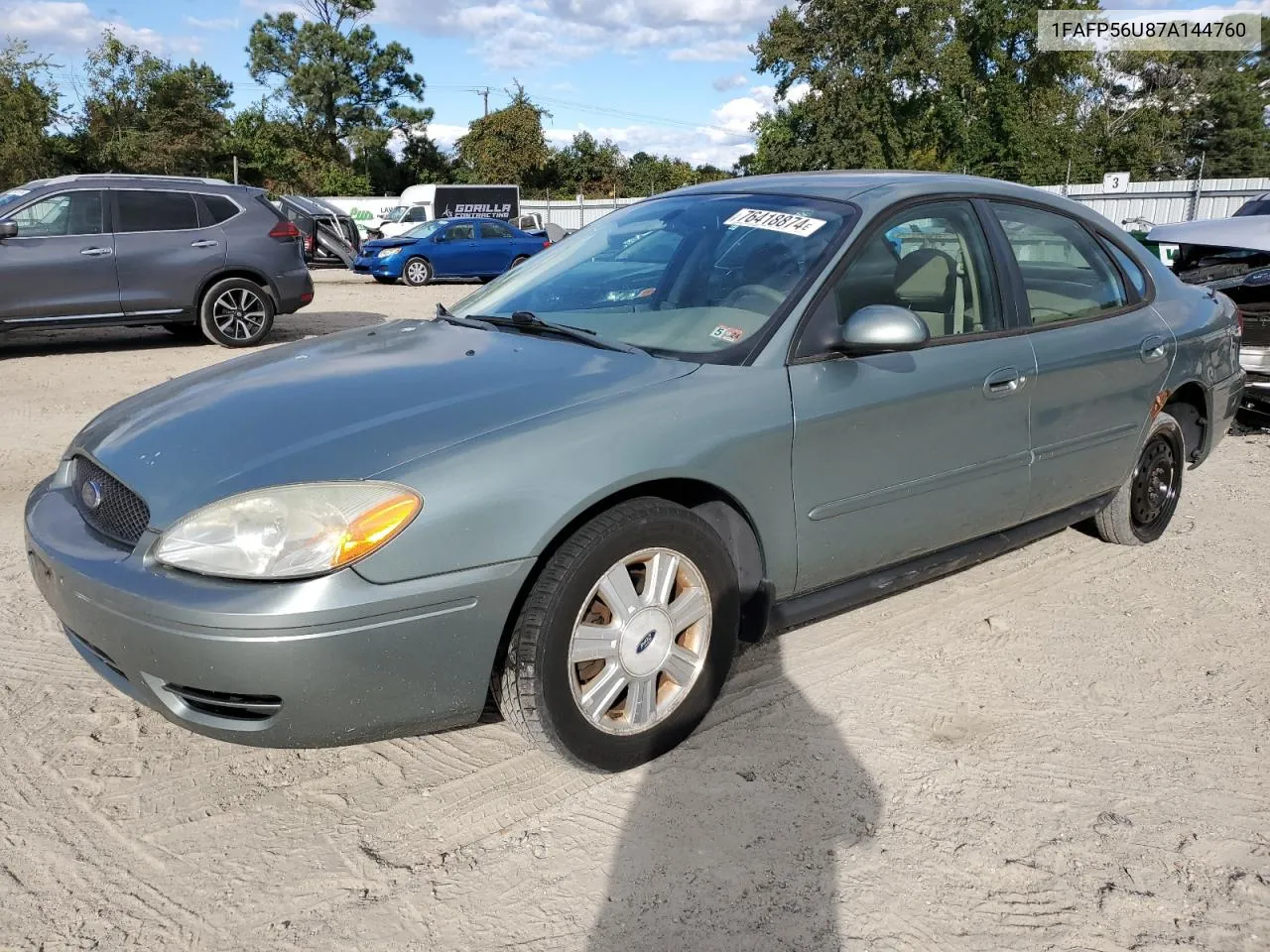 2007 Ford Taurus Sel VIN: 1FAFP56U87A144760 Lot: 76418874