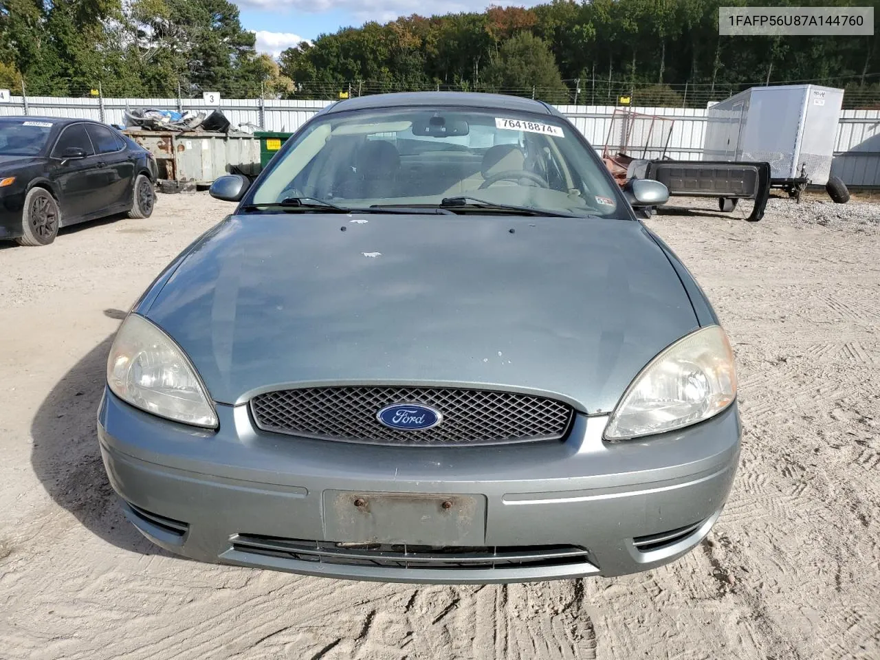 2007 Ford Taurus Sel VIN: 1FAFP56U87A144760 Lot: 76418874