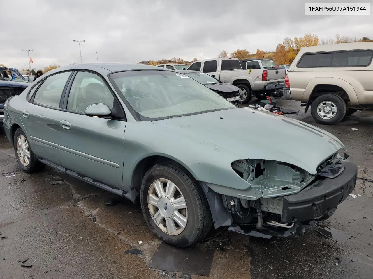 2007 Ford Taurus Sel VIN: 1FAFP56U97A151944 Lot: 76935404