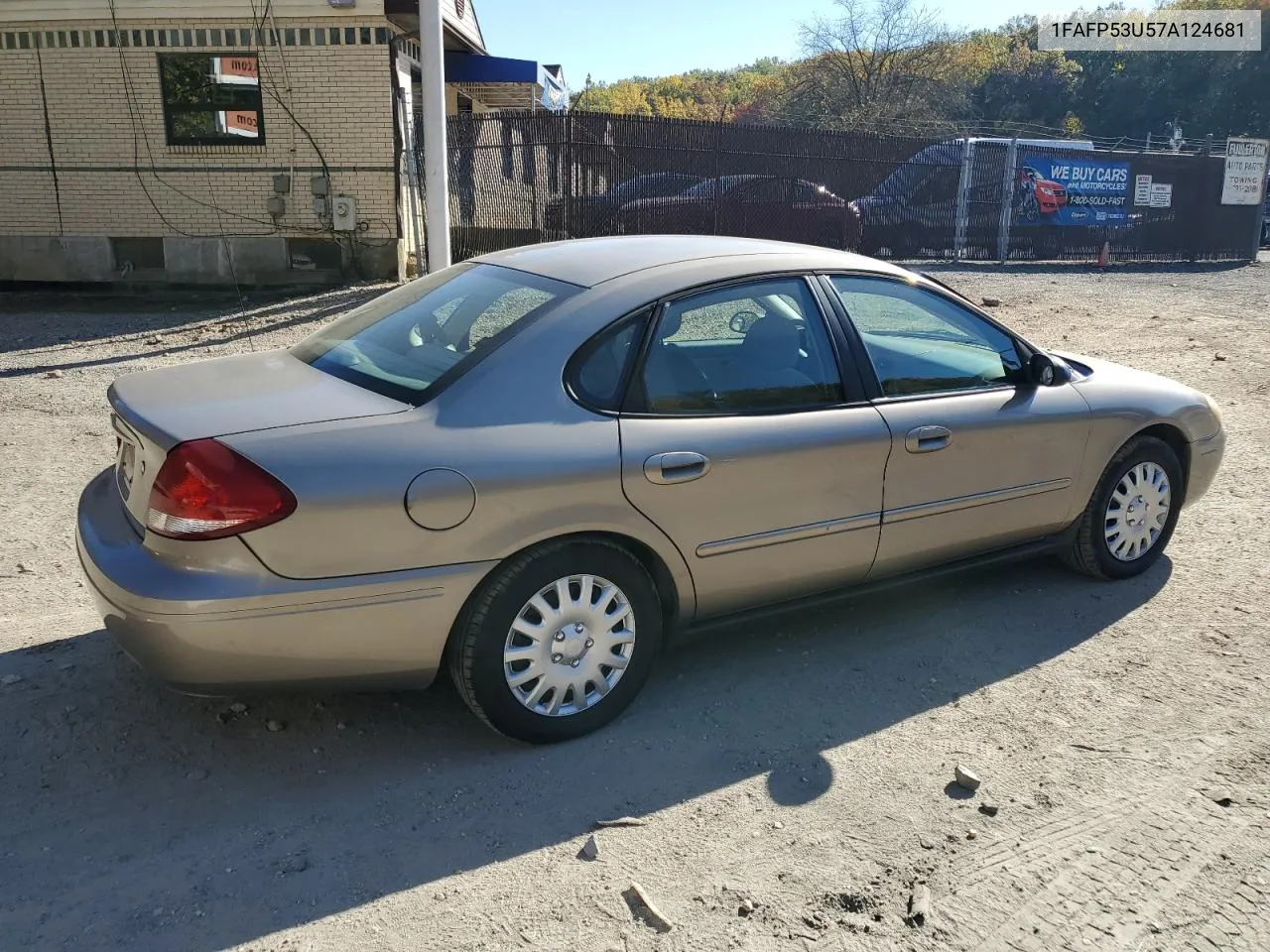 2007 Ford Taurus Se VIN: 1FAFP53U57A124681 Lot: 77414924