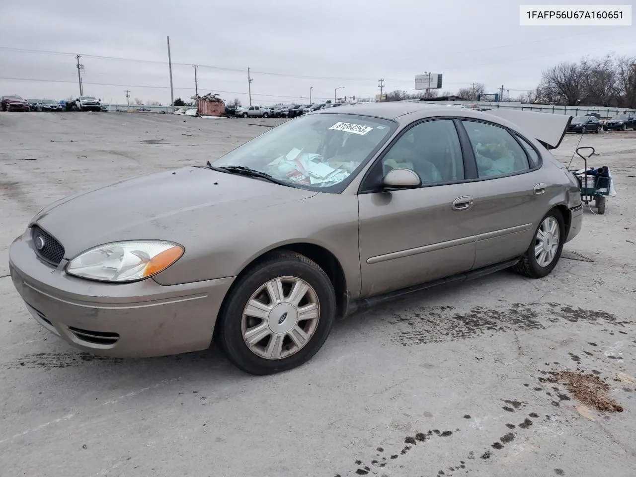 2007 Ford Taurus Sel VIN: 1FAFP56U67A160651 Lot: 81564253