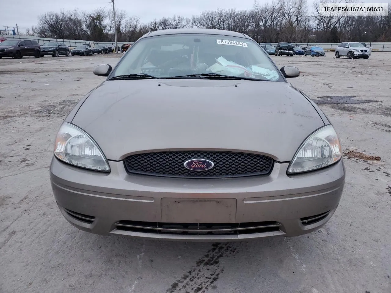 2007 Ford Taurus Sel VIN: 1FAFP56U67A160651 Lot: 81564253