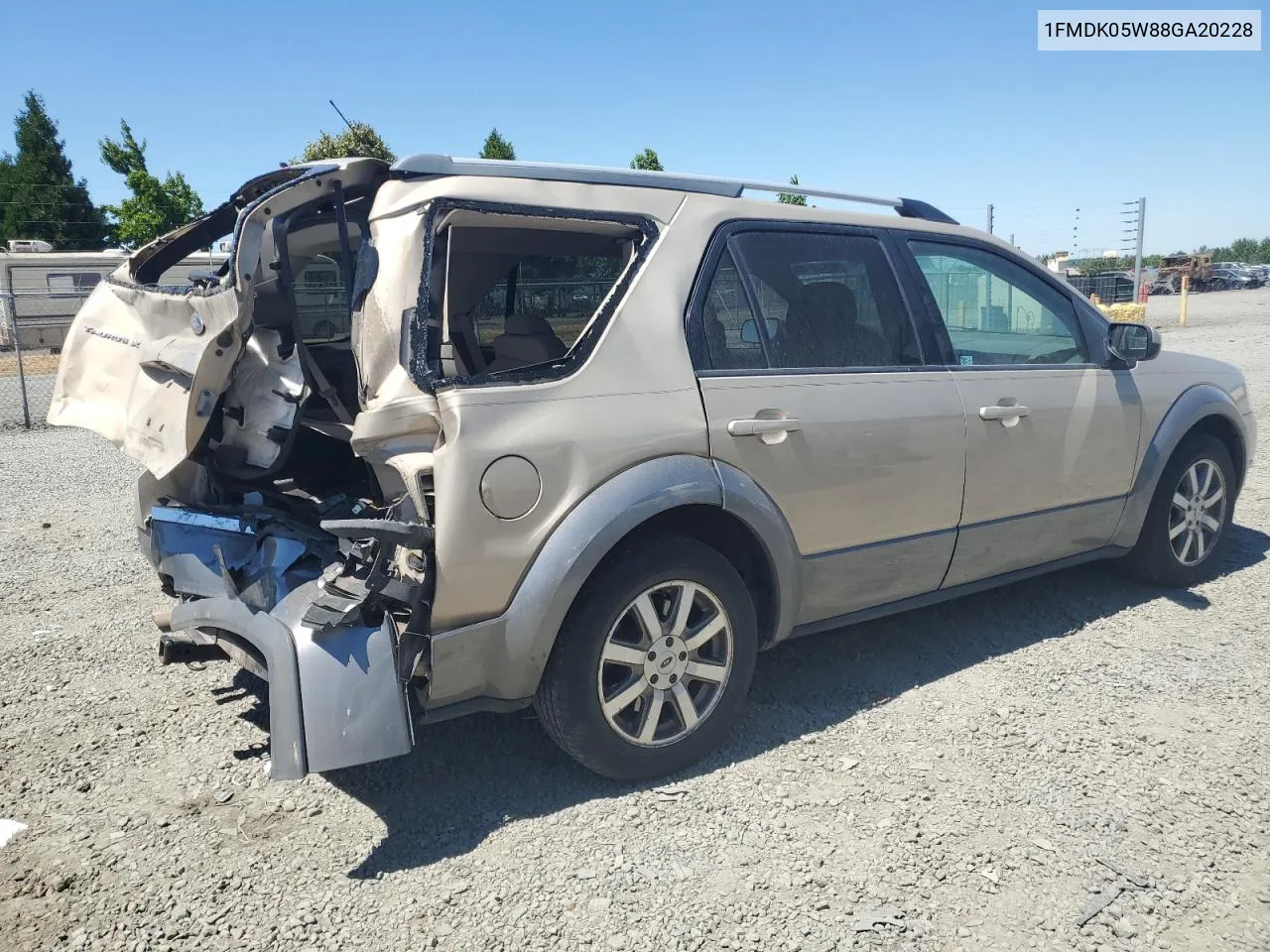 2008 Ford Taurus X Sel VIN: 1FMDK05W88GA20228 Lot: 64617144