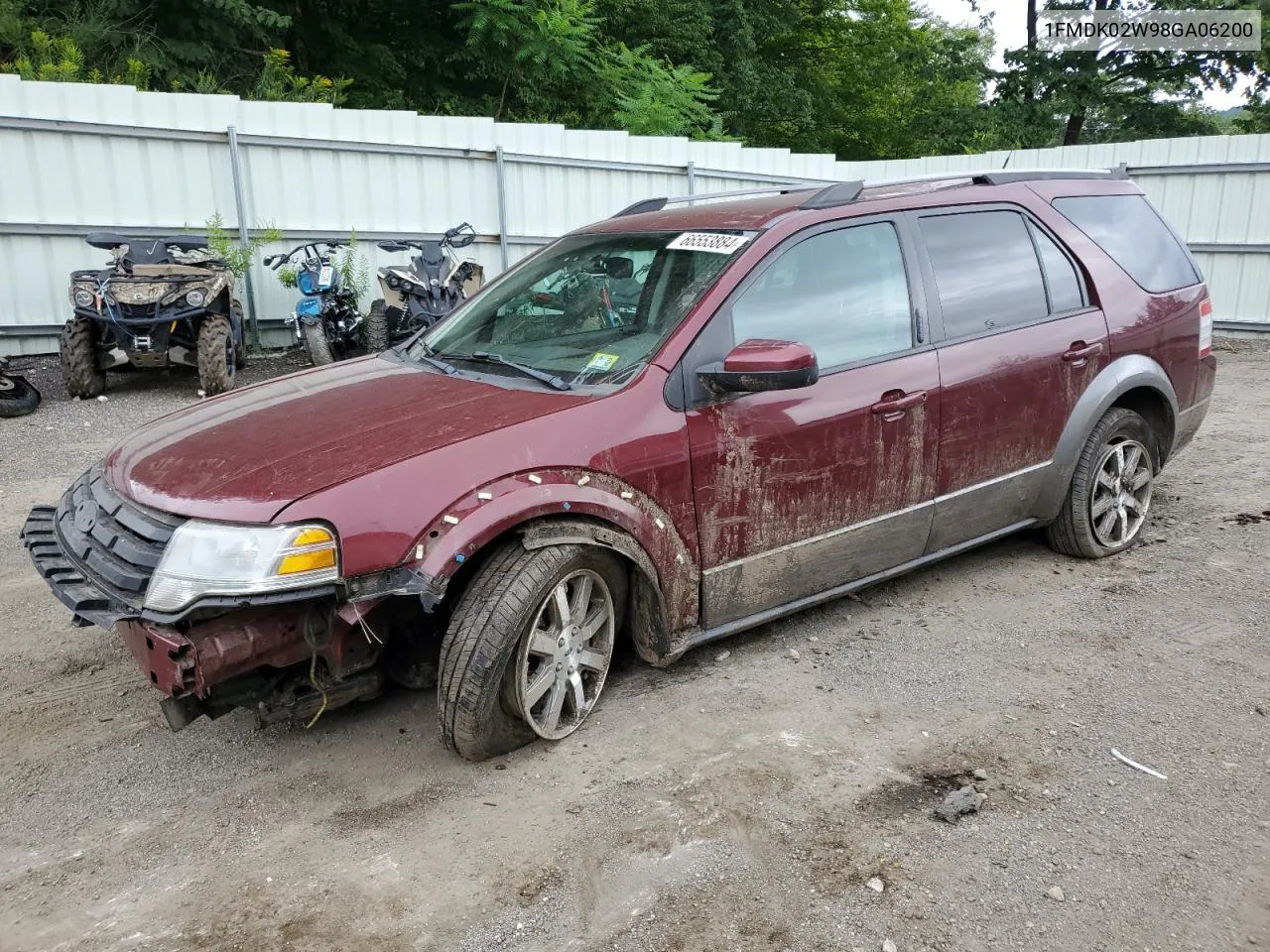 2008 Ford Taurus X Sel VIN: 1FMDK02W98GA06200 Lot: 66553884