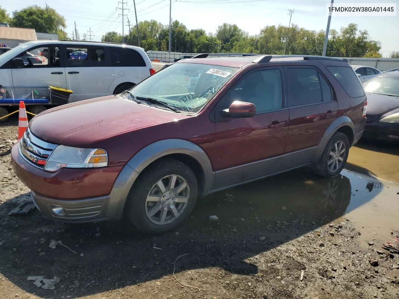 2008 Ford Taurus X Sel VIN: 1FMDK02W38GA01445 Lot: 71280764