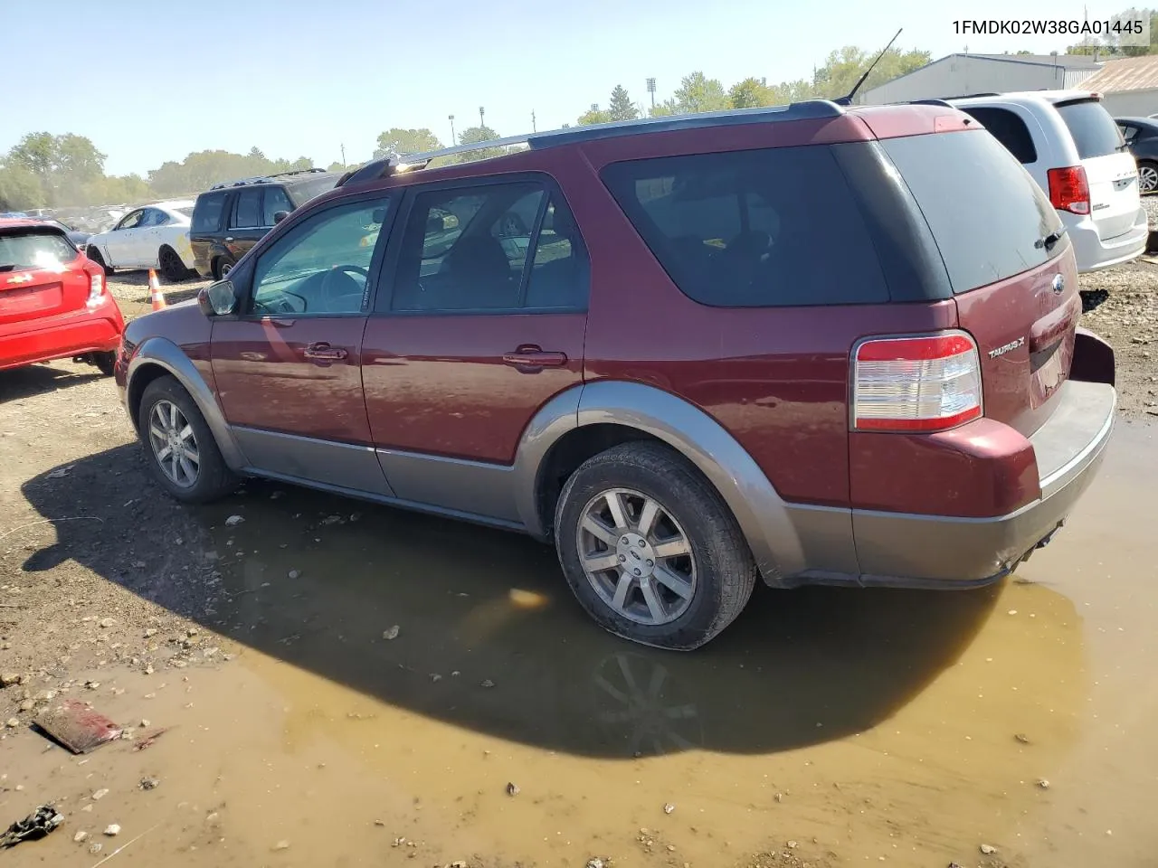 2008 Ford Taurus X Sel VIN: 1FMDK02W38GA01445 Lot: 71280764