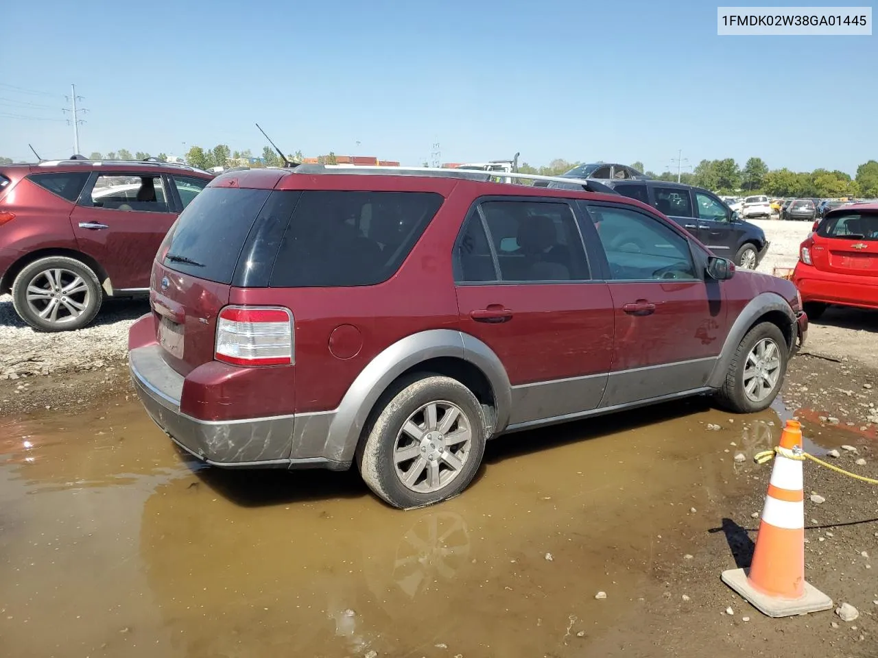 2008 Ford Taurus X Sel VIN: 1FMDK02W38GA01445 Lot: 71280764