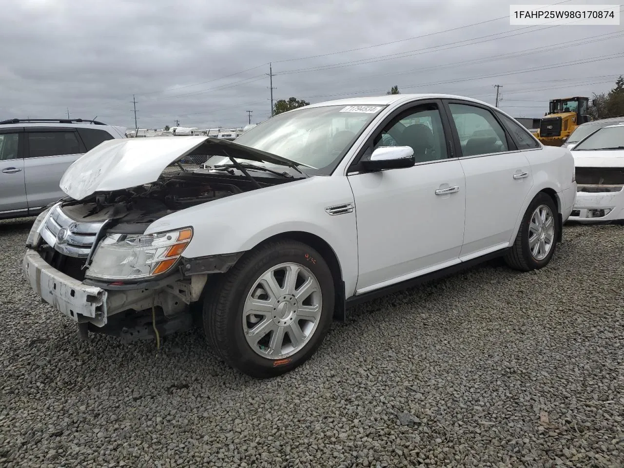 2008 Ford Taurus Limited VIN: 1FAHP25W98G170874 Lot: 71794534