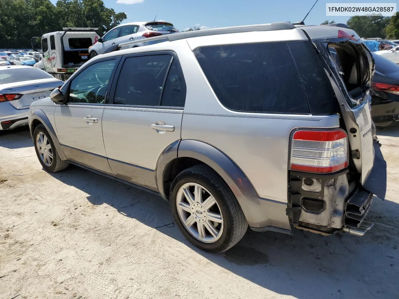 2008 Ford Taurus X Sel VIN: 1FMDK02W48GA28587 Lot: 72361434