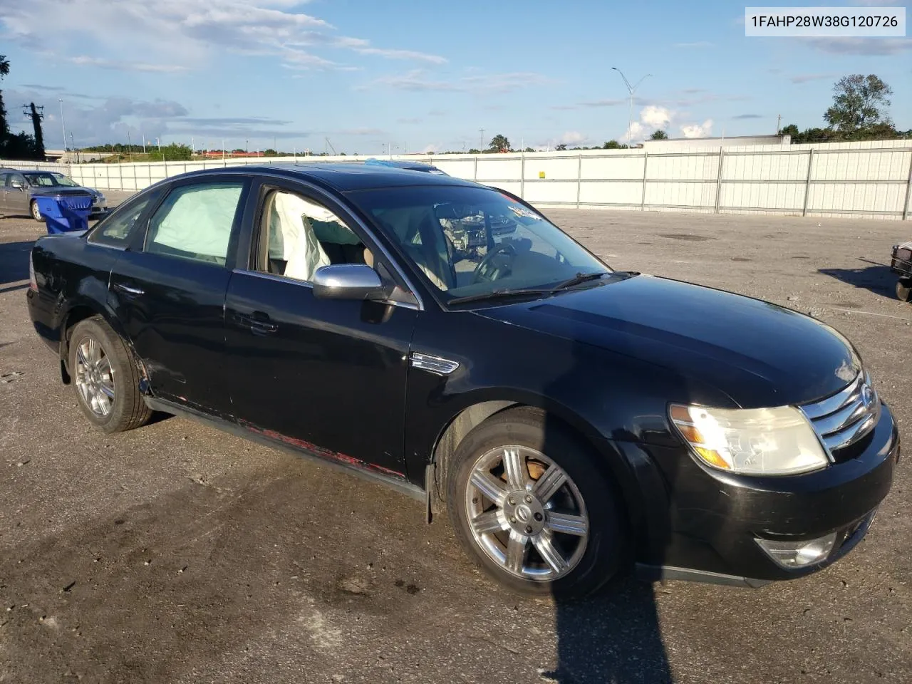 2008 Ford Taurus Limited VIN: 1FAHP28W38G120726 Lot: 72373734