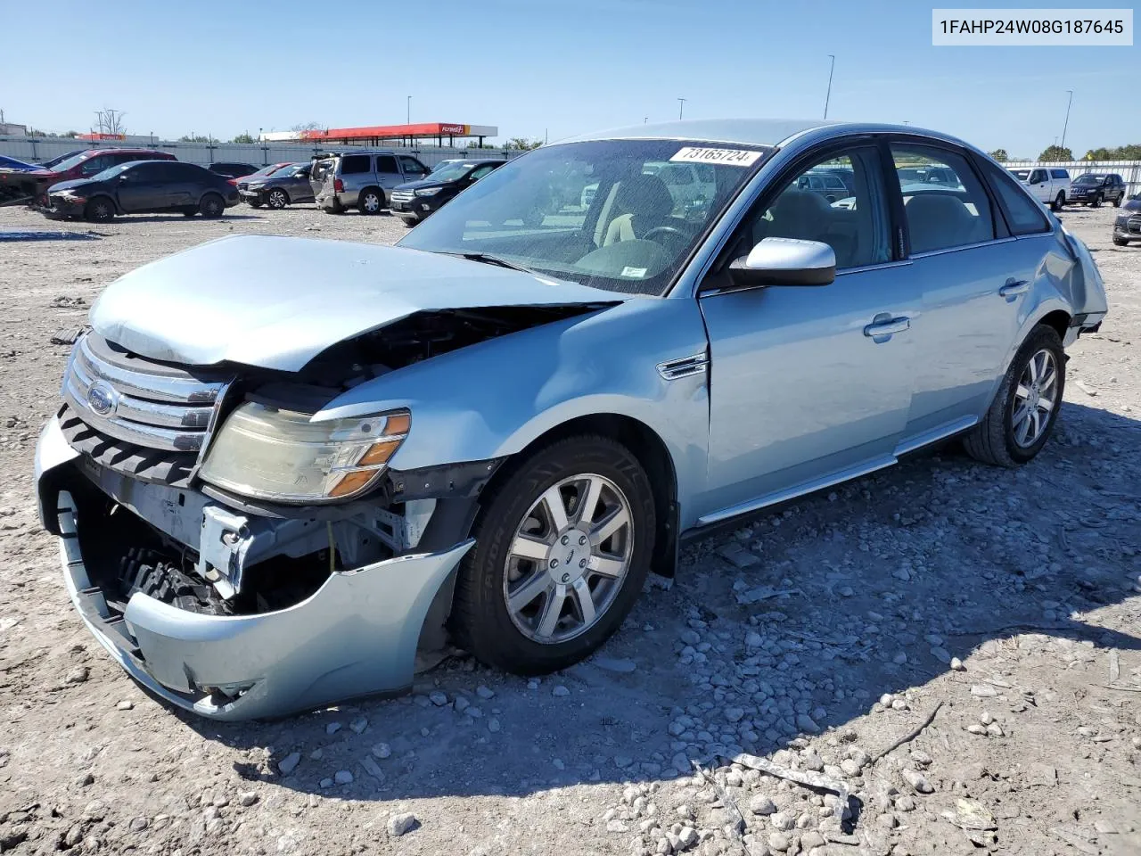 2008 Ford Taurus Sel VIN: 1FAHP24W08G187645 Lot: 73165724