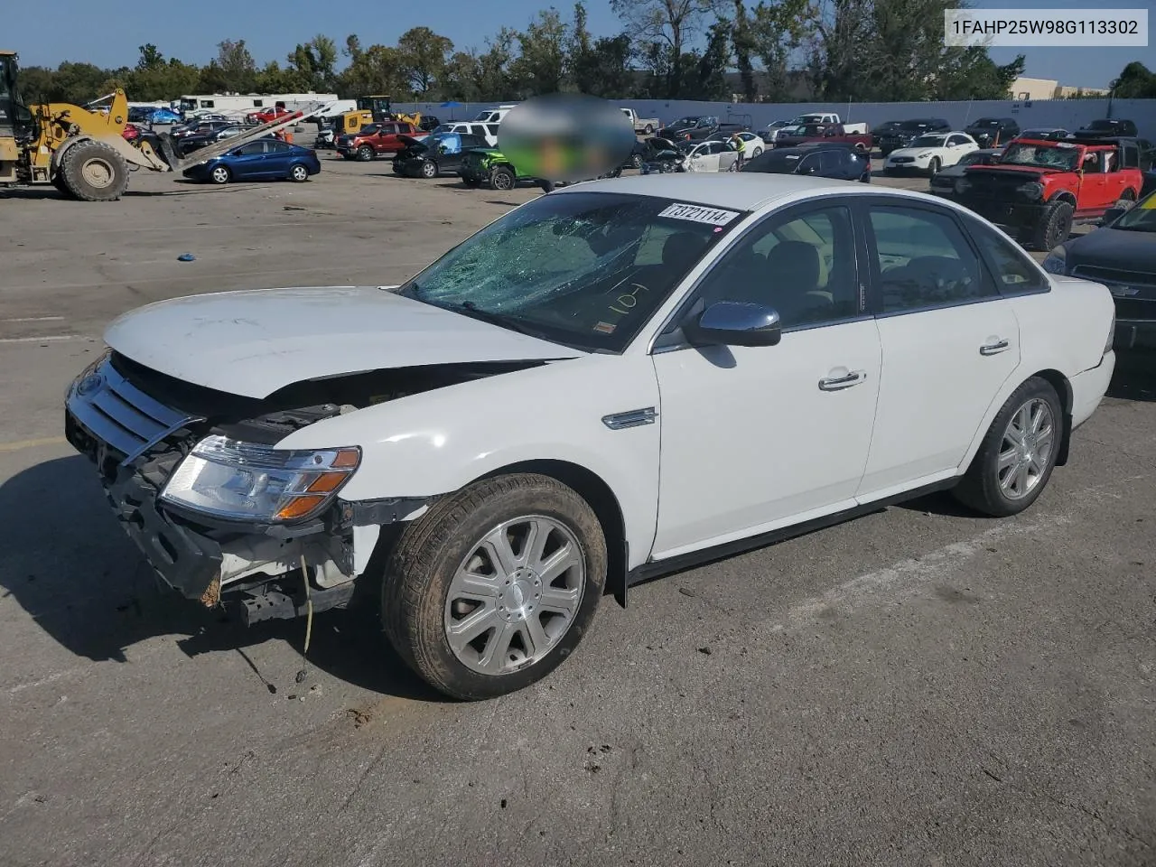 2008 Ford Taurus Limited VIN: 1FAHP25W98G113302 Lot: 73721114