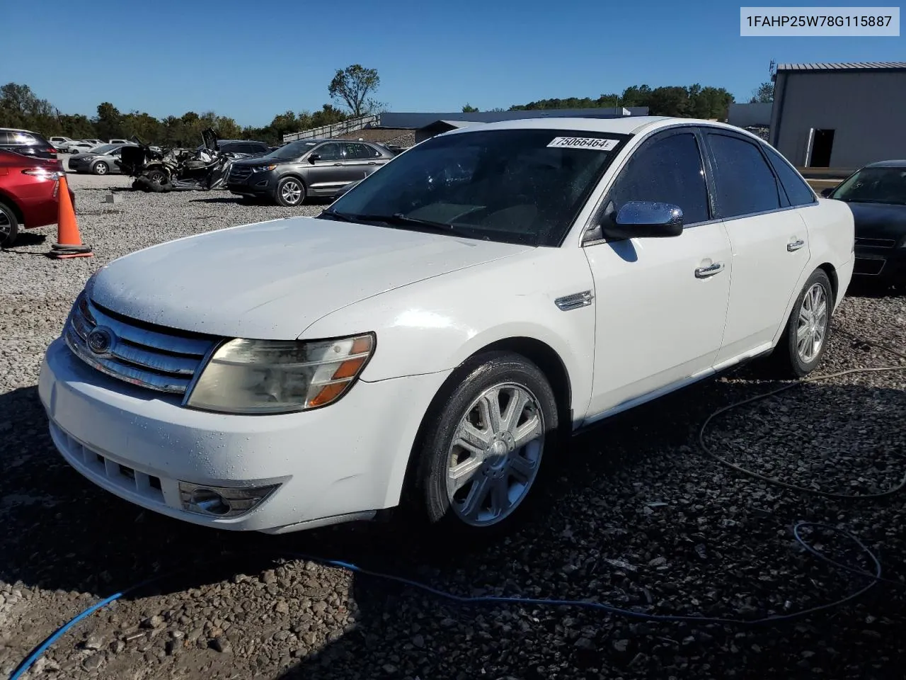 2008 Ford Taurus Limited VIN: 1FAHP25W78G115887 Lot: 75066464