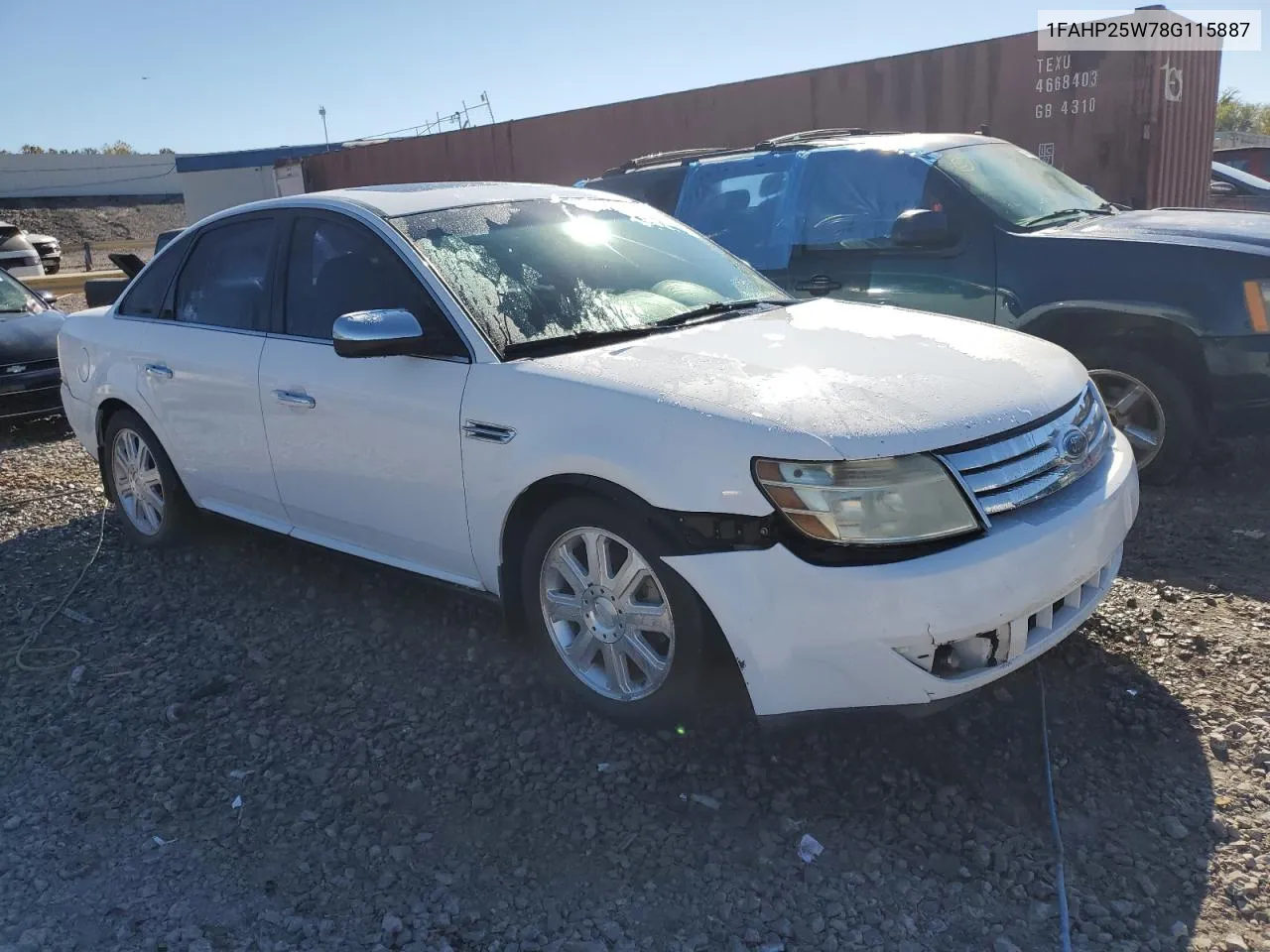 2008 Ford Taurus Limited VIN: 1FAHP25W78G115887 Lot: 75066464