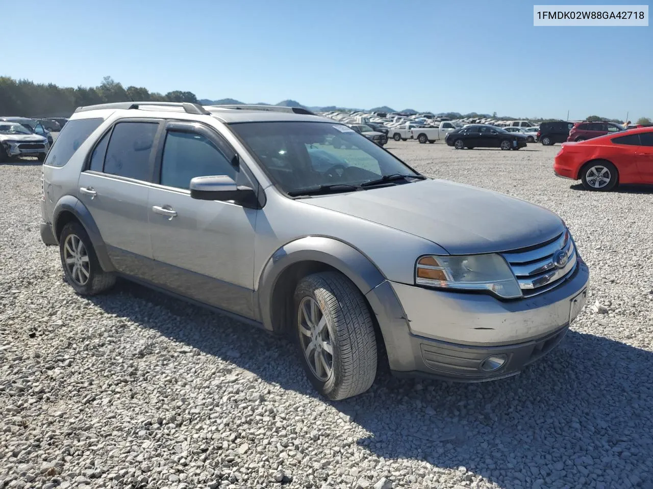 2008 Ford Taurus X Sel VIN: 1FMDK02W88GA42718 Lot: 75595564