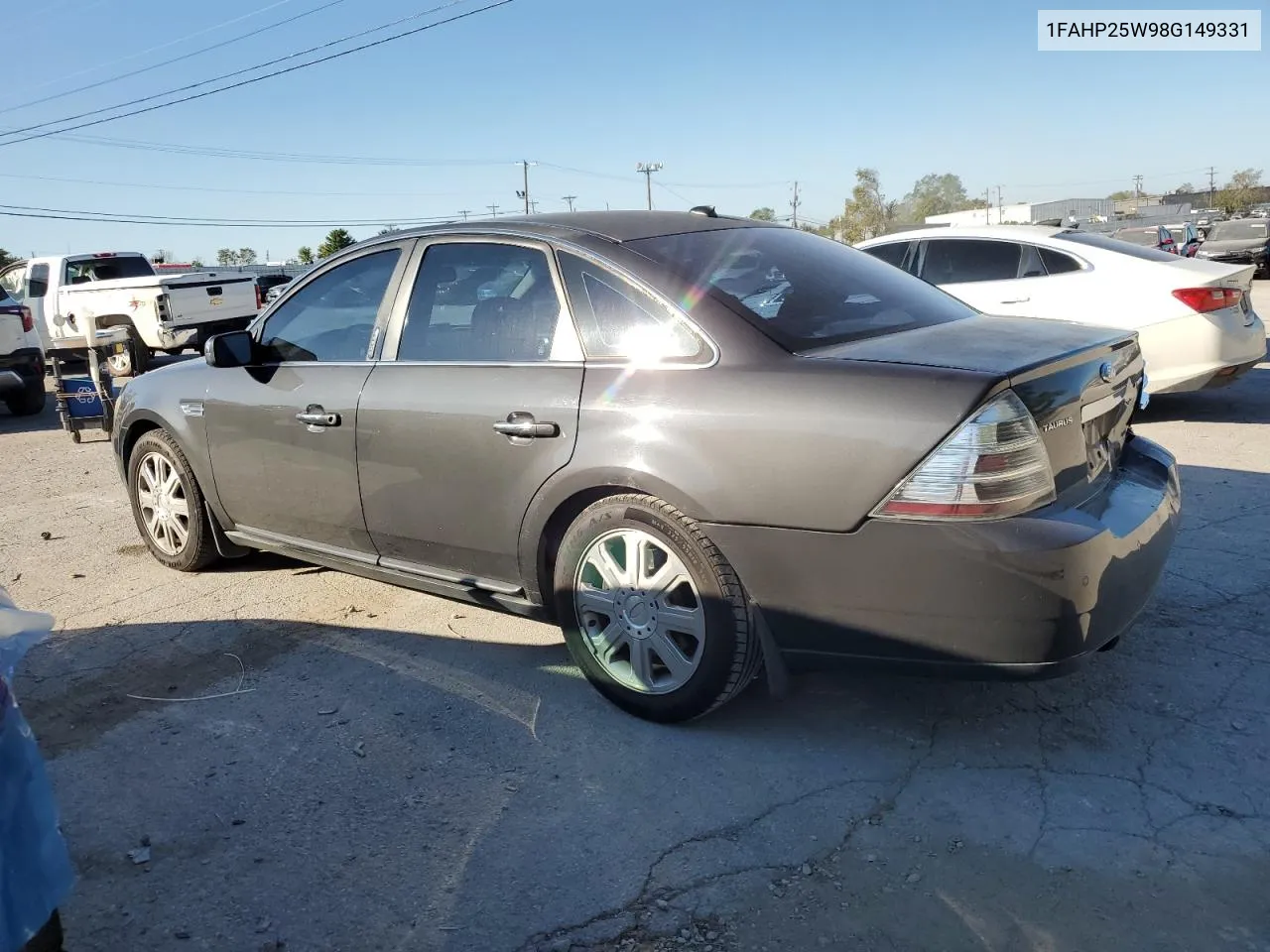 2008 Ford Taurus Limited VIN: 1FAHP25W98G149331 Lot: 75864854