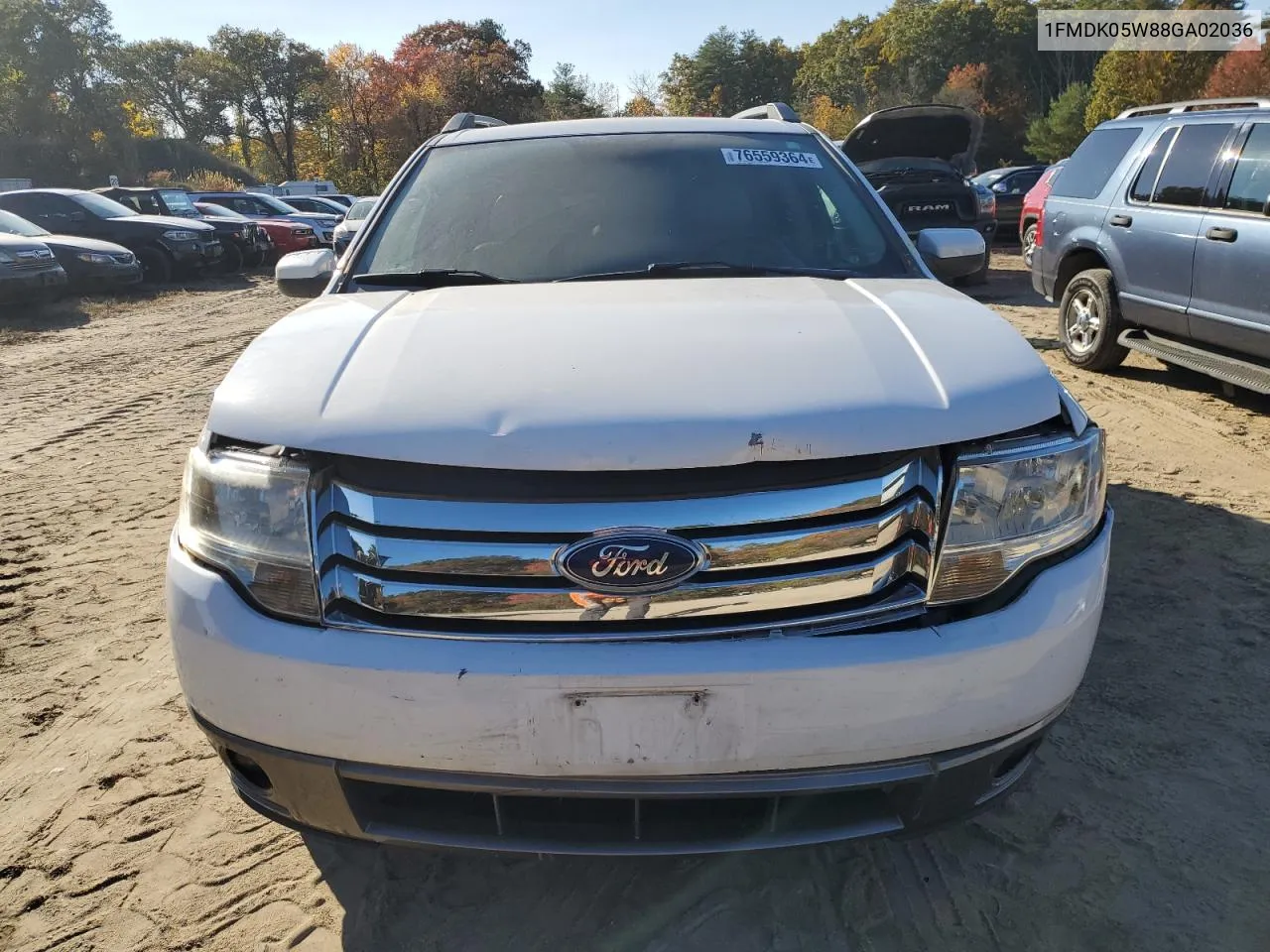 2008 Ford Taurus X Sel VIN: 1FMDK05W88GA02036 Lot: 76559364