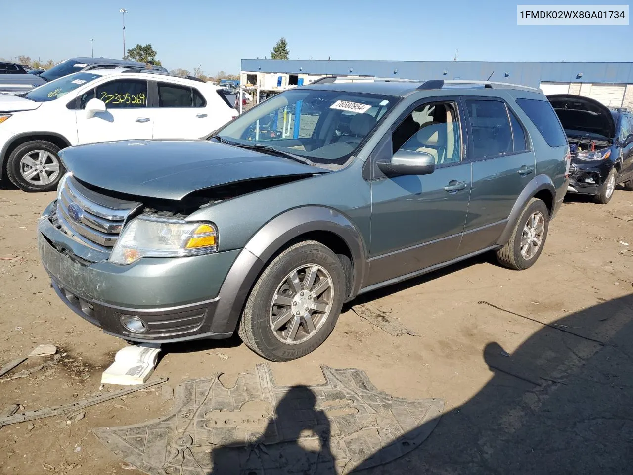 2008 Ford Taurus X Sel VIN: 1FMDK02WX8GA01734 Lot: 76580954