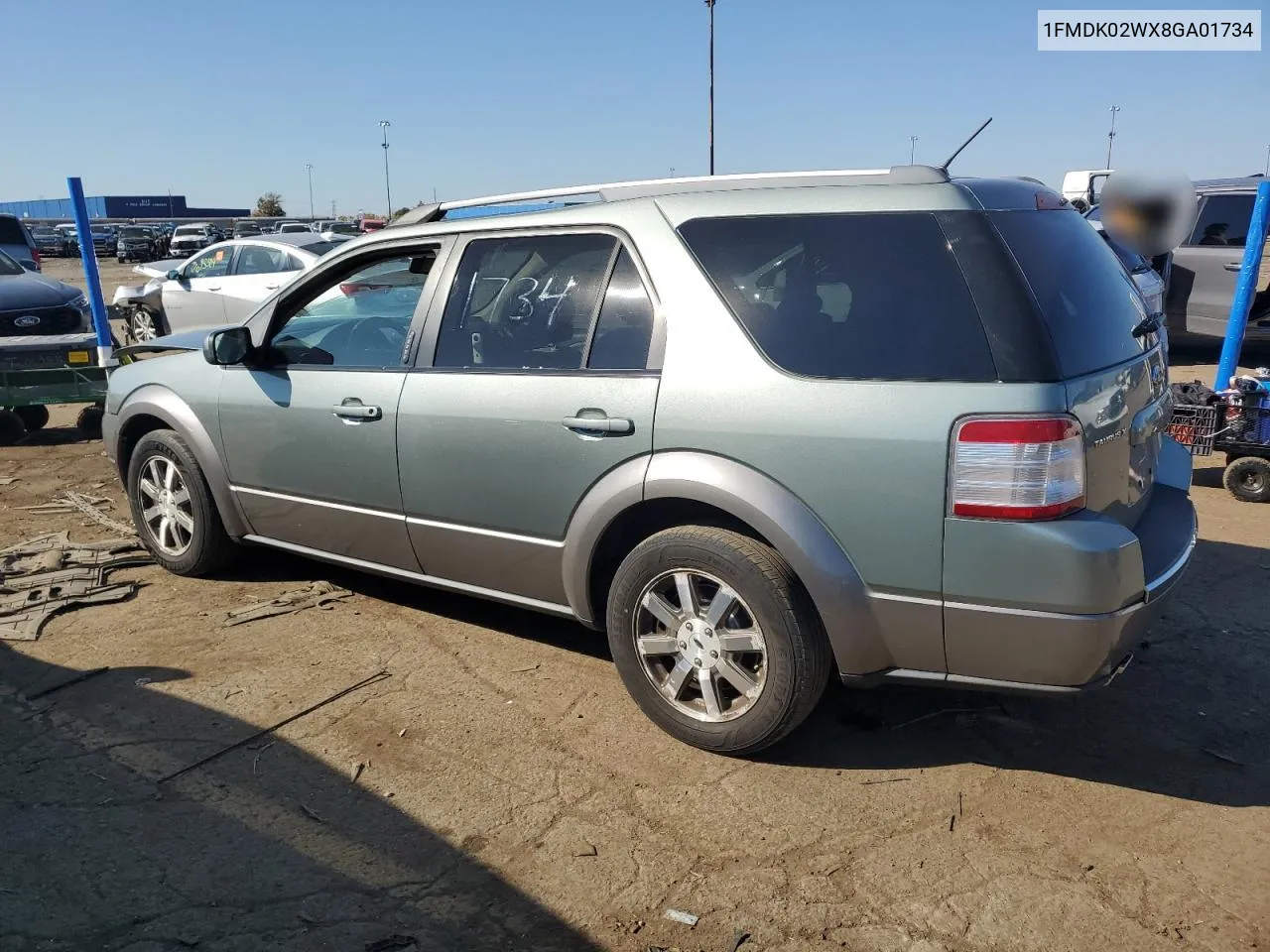 2008 Ford Taurus X Sel VIN: 1FMDK02WX8GA01734 Lot: 76580954