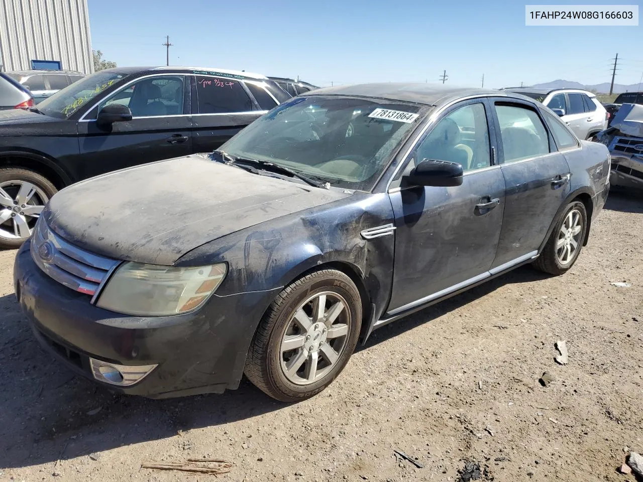 2008 Ford Taurus Sel VIN: 1FAHP24W08G166603 Lot: 78131864