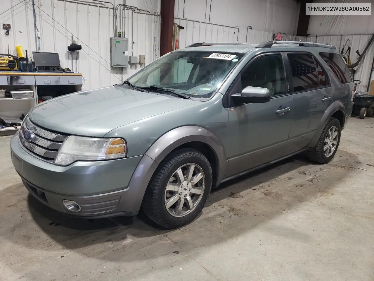 2008 Ford Taurus X Sel VIN: 1FMDK02W28GA00562 Lot: 80933194