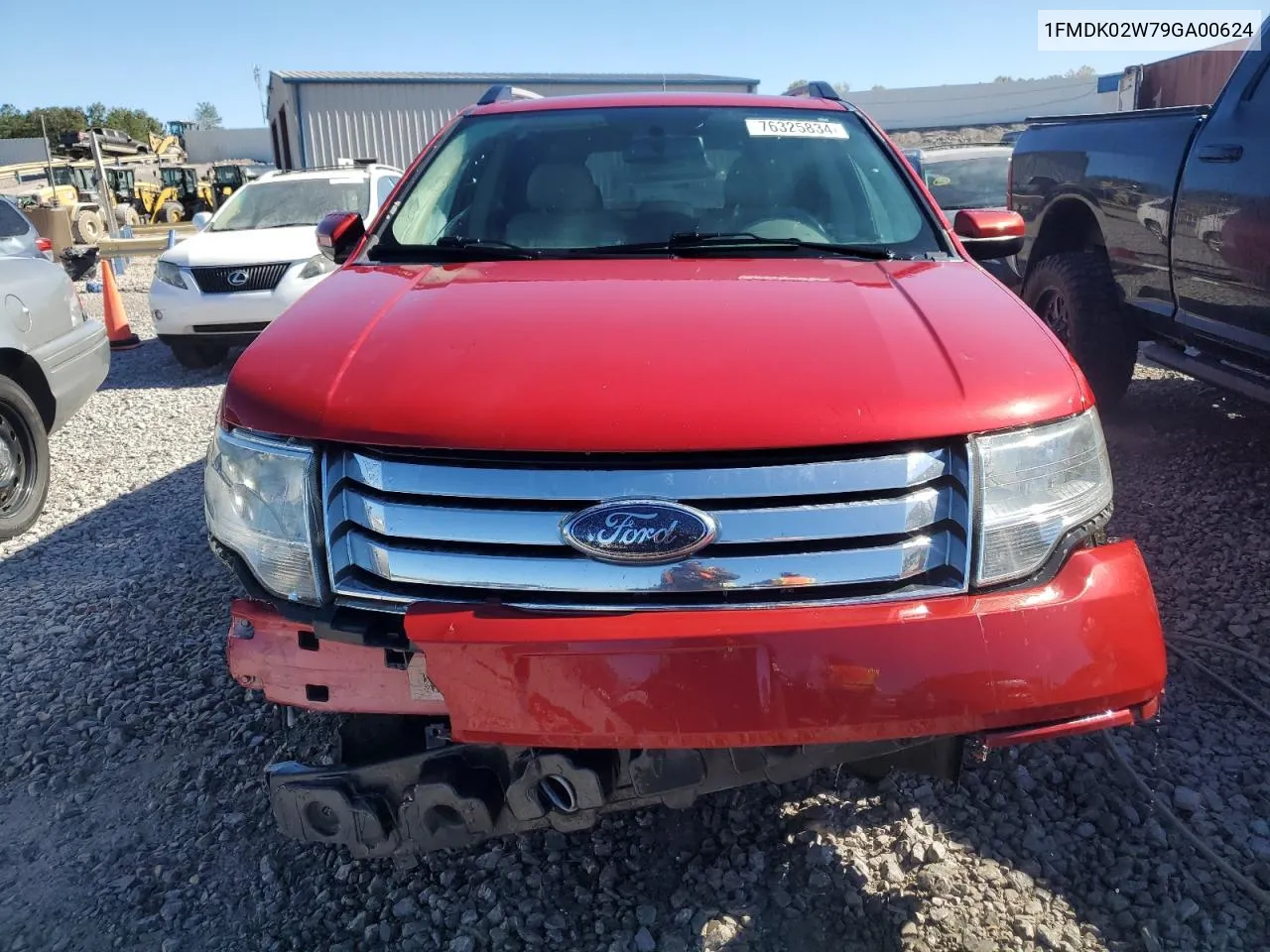 2009 Ford Taurus X Sel VIN: 1FMDK02W79GA00624 Lot: 76325834