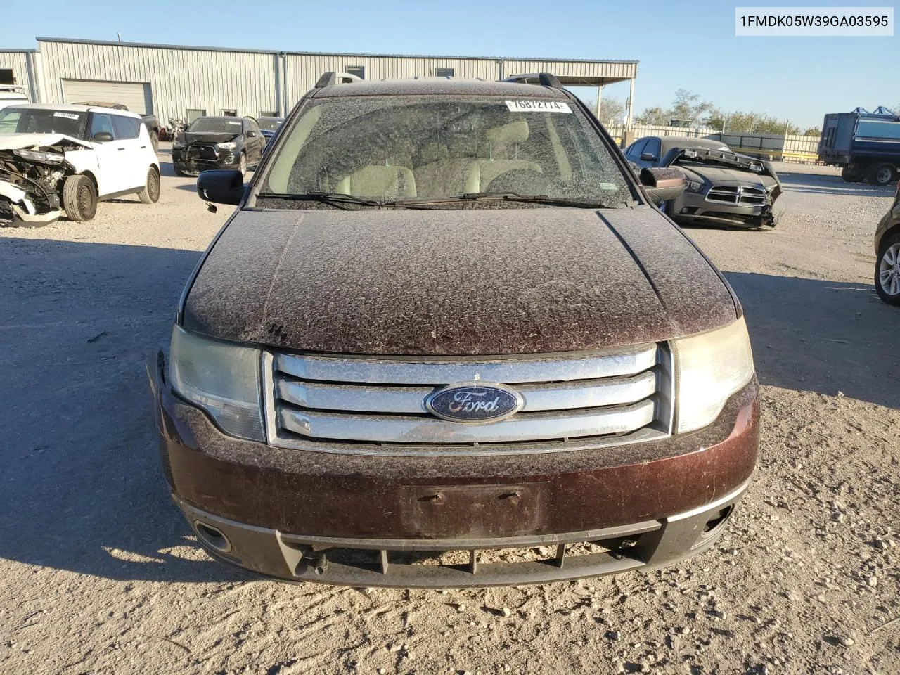 2009 Ford Taurus X Sel VIN: 1FMDK05W39GA03595 Lot: 76872774