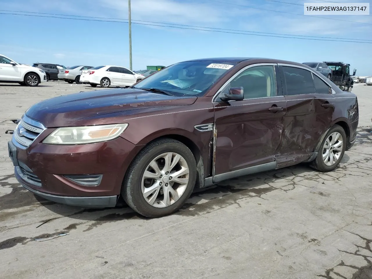 2010 Ford Taurus Sel VIN: 1FAHP2EW3AG137147 Lot: 72019704