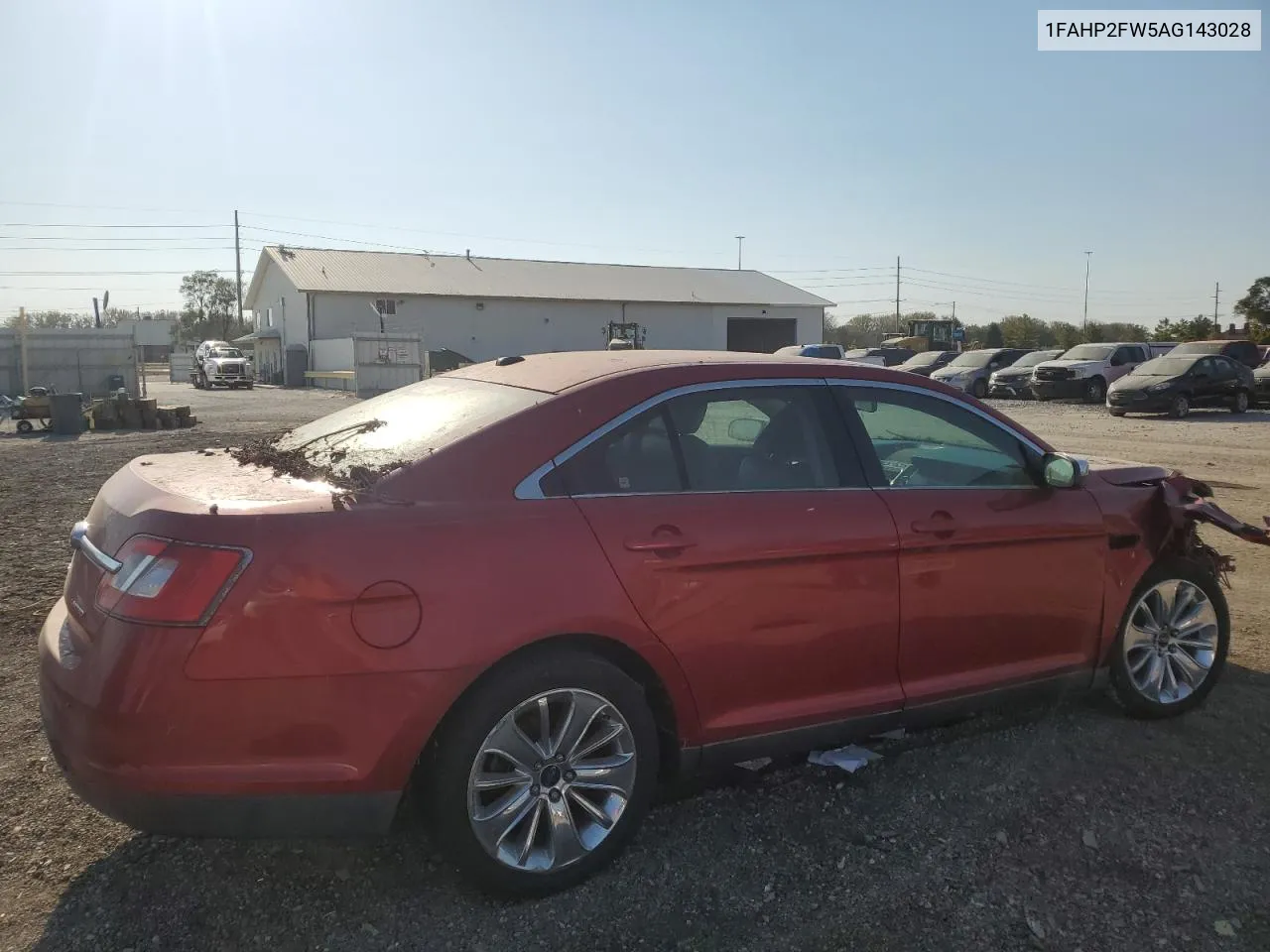 2010 Ford Taurus Limited VIN: 1FAHP2FW5AG143028 Lot: 75754504