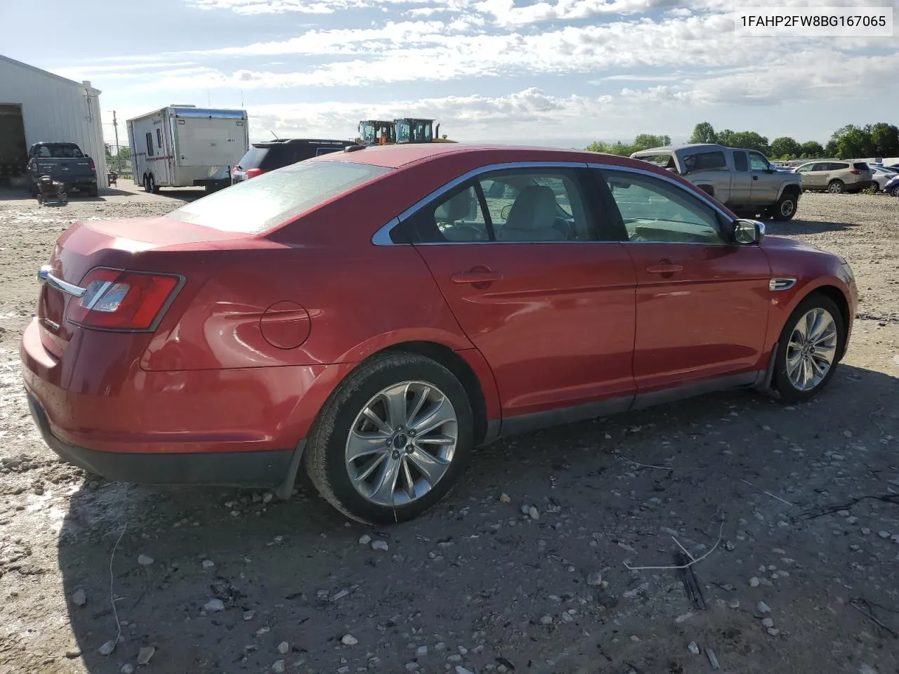 2011 Ford Taurus Limited VIN: 1FAHP2FW8BG167065 Lot: 57637224